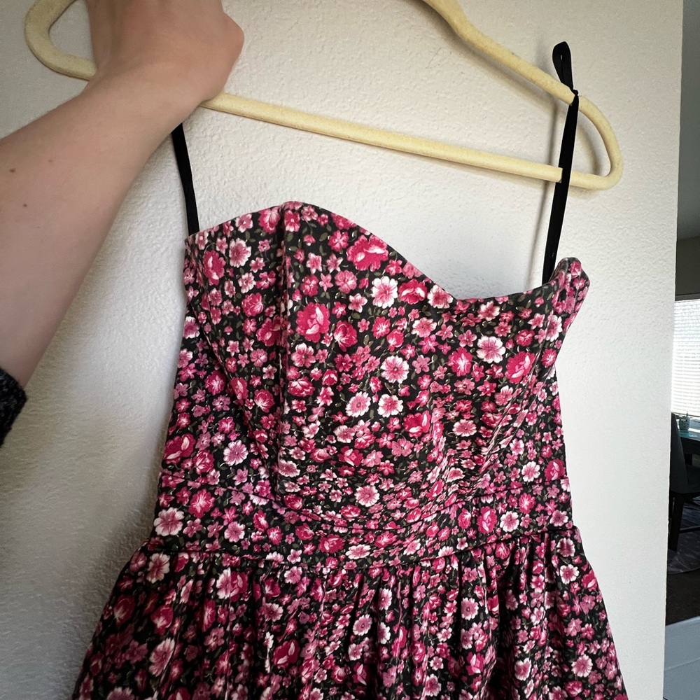 Floral Fit & Flare Dress with Tulle Underskirt
